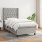 Preview: ARDEBO.de - Boxspringbett mit Matratze Hellgrau 80x200 cm Stoff