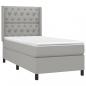 Preview: Boxspringbett mit Matratze Hellgrau 80x200 cm Stoff