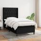 Preview: ARDEBO.de - Boxspringbett mit Matratze Schwarz 80x200 cm Stoff