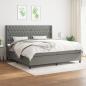 Preview: ARDEBO.de - Boxspringbett mit Matratze Dunkelgrau 200x200 cm Stoff