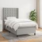 Preview: ARDEBO.de - Boxspringbett mit Matratze Hellgrau 90x200 cm Stoff