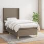 Preview: ARDEBO.de - Boxspringbett mit Matratze Taupe 90x190 cm Stoff