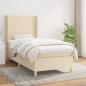 Preview: ARDEBO.de - Boxspringbett mit Matratze Creme 90x190 cm Stoff