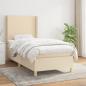 Preview: ARDEBO.de - Boxspringbett mit Matratze Creme 90x200 cm Stoff