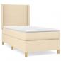 Preview: Boxspringbett mit Matratze Creme 90x200 cm Stoff