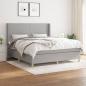 Preview: ARDEBO.de - Boxspringbett mit Matratze Hellgrau 160x200 cm Stoff