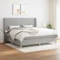 Preview: ARDEBO.de - Boxspringbett mit Matratze Hellgrau 200x200 cm Stoff