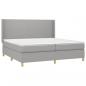 Preview: Boxspringbett mit Matratze Hellgrau 200x200 cm Stoff