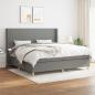 Preview: ARDEBO.de - Boxspringbett mit Matratze Dunkelgrau 200x200 cm Stoff