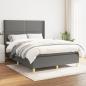 Preview: ARDEBO.de - Boxspringbett mit Matratze Dunkelgrau 140x190 cm Stoff