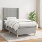 Preview: ARDEBO.de - Boxspringbett mit Matratze Hellgrau 80x200 cm Stoff