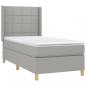 Preview: Boxspringbett mit Matratze Hellgrau 90x190 cm Stoff