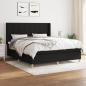 Preview: ARDEBO.de - Boxspringbett mit Matratze Schwarz 180x200 cm Stoff