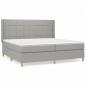 Preview: Boxspringbett mit Matratze Hellgrau 200x200 cm Stoff