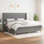 Preview: ARDEBO.de - Boxspringbett mit Matratze Dunkelgrau 200x200 cm Stoff