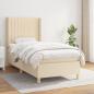 Preview: ARDEBO.de - Boxspringbett mit Matratze Creme 90x190 cm Stoff