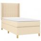 Preview: Boxspringbett mit Matratze Creme 90x190 cm Stoff