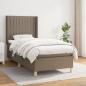 Preview: ARDEBO.de - Boxspringbett mit Matratze Taupe 90x200 cm Stoff