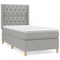 Preview: Boxspringbett mit Matratze Hellgrau 80x200 cm Stoff