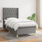 Preview: ARDEBO.de - Boxspringbett mit Matratze Dunkelgrau 80x200 cm Stoff