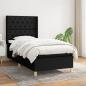 Preview: ARDEBO.de - Boxspringbett mit Matratze Schwarz 80x200 cm Stoff