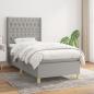 Preview: ARDEBO.de - Boxspringbett mit Matratze Hellgrau 90x190 cm Stoff