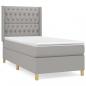 Preview: Boxspringbett mit Matratze Hellgrau 90x190 cm Stoff