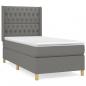 Preview: Boxspringbett mit Matratze Dunkelgrau 90x190 cm Stoff