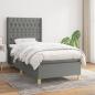 Preview: ARDEBO.de - Boxspringbett mit Matratze Dunkelgrau 90x200 cm Stoff