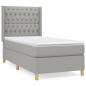 Preview: Boxspringbett mit Matratze Hellgrau 100x200 cm Stoff