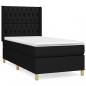 Preview: Boxspringbett mit Matratze Schwarz 100x200 cm Stoff