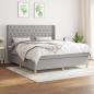 Preview: ARDEBO.de - Boxspringbett mit Matratze Hellgrau 160x200 cm Stoff