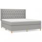 Preview: Boxspringbett mit Matratze Hellgrau 160x200 cm Stoff