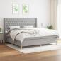 Preview: ARDEBO.de - Boxspringbett mit Matratze Hellgrau 200x200 cm Stoff