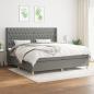 Preview: ARDEBO.de - Boxspringbett mit Matratze Dunkelgrau 200x200 cm Stoff