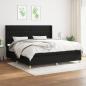 Preview: ARDEBO.de - Boxspringbett mit Matratze Schwarz 200x200 cm Stoff