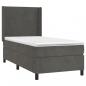 Preview: Boxspringbett mit Matratze Dunkelgrau 90x200 cm Samt