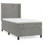 Preview: Boxspringbett mit Matratze Hellgrau 100x200 cm Samt