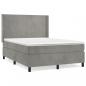 Preview: Boxspringbett mit Matratze Hellgrau 140x190 cm Samt