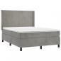 Preview: Boxspringbett mit Matratze Hellgrau 140x190 cm Samt