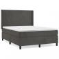 Preview: Boxspringbett mit Matratze Dunkelgrau 140x190 cm Samt