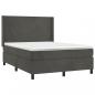 Preview: Boxspringbett mit Matratze Dunkelgrau 140x190 cm Samt