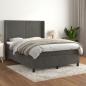 Preview: ARDEBO.de - Boxspringbett mit Matratze Dunkelgrau 140x200 cm Samt