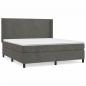 Preview: Boxspringbett mit Matratze Dunkelgrau 180x200 cm Samt