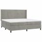 Preview: Boxspringbett mit Matratze Hellgrau 200x200 cm Samt