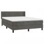 Preview: Boxspringbett mit Matratze Dunkelgrau 200x200 cm Samt