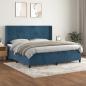 Preview: ARDEBO.de - Boxspringbett mit Matratze Dunkelblau 200x200 cm Samt