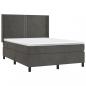 Preview: Boxspringbett mit Matratze Dunkelgrau 140x190 cm Samt