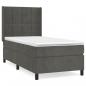 Preview: Boxspringbett mit Matratze Dunkelgrau 90x190 cm Samt