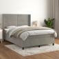 Preview: ARDEBO.de - Boxspringbett mit Matratze Hellgrau 140x190 cm Samt